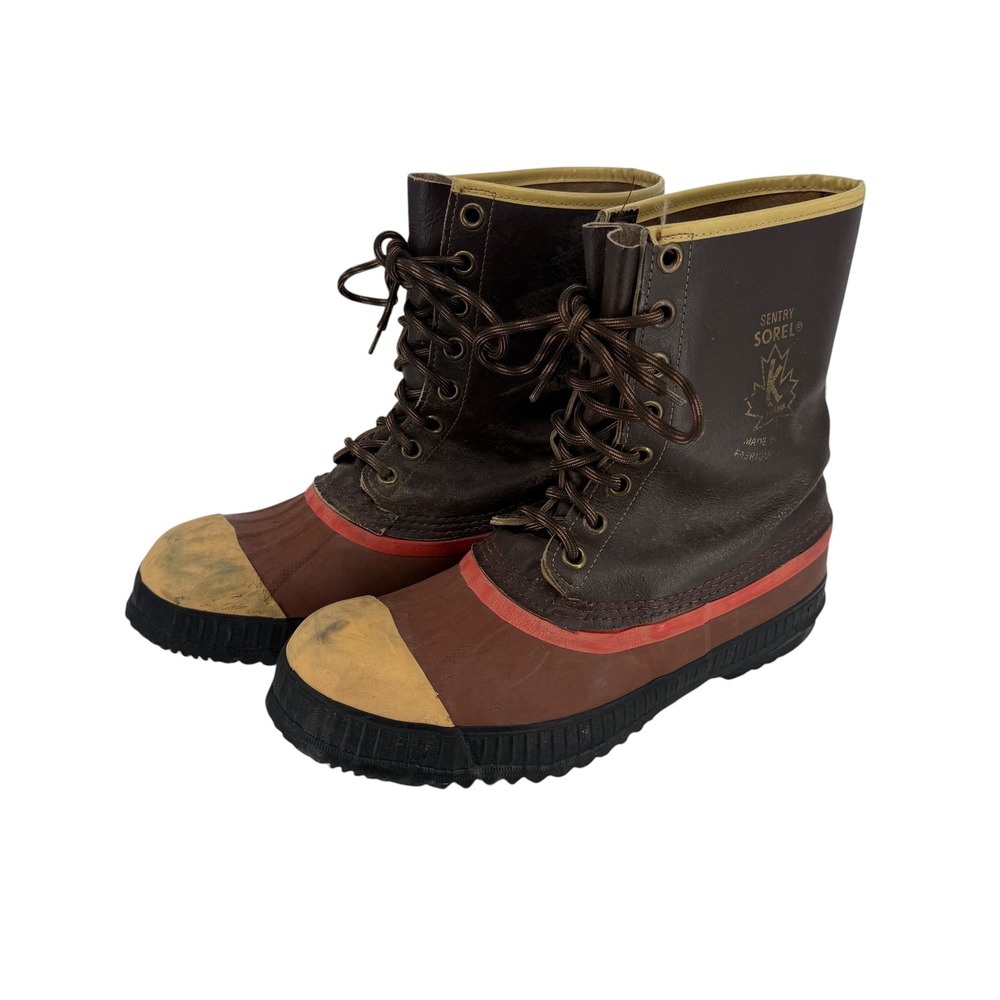 Sorel Sentry Steel Toe Rubber Duck Boots Vintage Canada Men 10 Leather No Liner